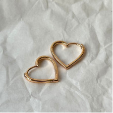 Сережки Xuping Позолота 18K (серденьки 17мм) 