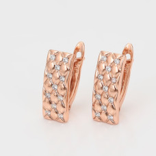 Сережки Позолота Rose Gold Xuping (камінчики) 18мм
