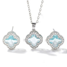 Набір Aimili Jewelry Родій (ніжно-блакитні)