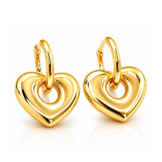 Сережки СМ Позолота 18K (серденьки) 20мм