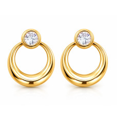 Сережки СМ Позолота 18K (цвяшки розкішні 24мм)