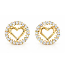 Сережки СМ Позолота 18K (цвяшки серденьки 14мм)
