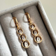 Сережки СМ Позолота 18K (кола 40мм)
