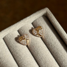 Сережки Позолота 18К Xuping (серця 10мм)