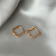 Сережки СМ Позолота 18K (конюшина з фіанітами) 18мм