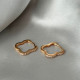 Сережки СМ Позолота 18K (конюшина з фіанітами) 18мм