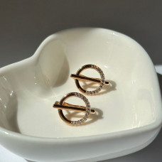 Сережки Xuping Позолота 18K (кола з камінчиками)